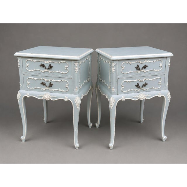 1900s French Louis XVI Mint Beech Nightstands-Pair For Sale - Image 4 of 10