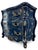 French Provincial Hand-Painted Royal Blue Pulaski Bombé Chest—Distressed French Provincial Dresser For Sale - Image 3 of 15