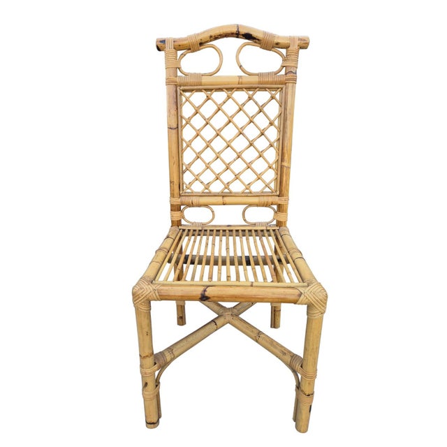 Light Yellow Vintage Italian Extendable Bamboo Dining Set, 1970s, Set of 5 For Sale - Image 8 of 17