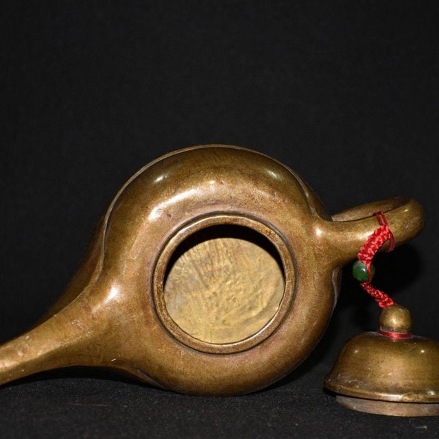 Vintage Brass Teapot — Elegant Simplified Form With Long Spout, Scholar ...