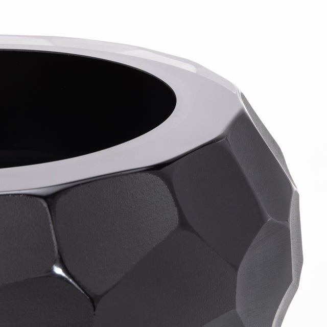 Hand-Blown Modern Murano Bowl in Black Large For Sale - Image 4 of 7