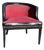 Mid-Century Red and Black Leather Wood Club Chair For Sale