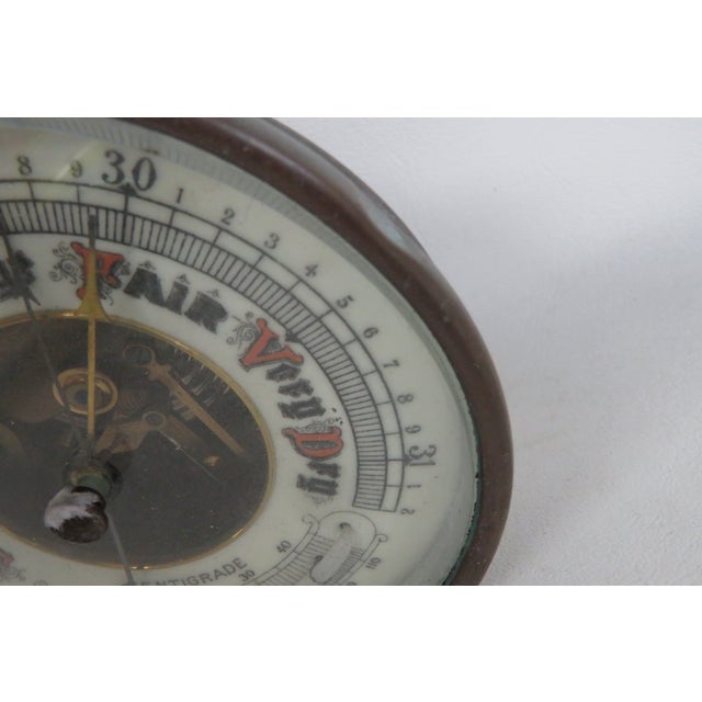 German Aneroid Barometer Centigrade Fahrenheit Metal Hanging Weather Dial 4489b For Sale - Image 13 of 15