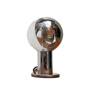 Vintage German Chrome & Glass Table Lamp by Motoko Ishii for Staff