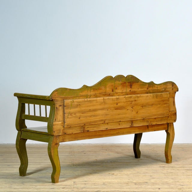 Antique Hungarian Pine Bench, 1900s For Sale - Image 11 of 12