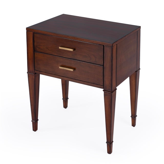 Kai 24 in. W Rectangular Wood 2 Drawer End Table, Antique Cherry For Sale - Image 9 of 9