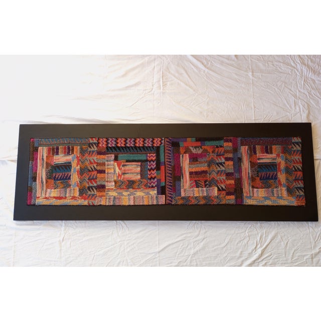 Wool Tapestry with Wooden Frame by Ottavio Missoni, Italy, 1980s For Sale - Image 11 of 12