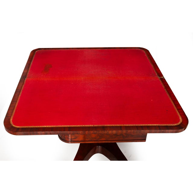 Wood Fine Pair of American Classical Mahogany Card Tables, Massachusetts Ca. 1820 For Sale - Image 7 of 13