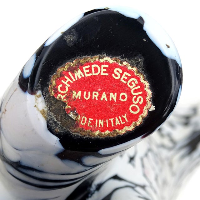 Archimede Seguso Murano Vintage Black White Italian Art Glass Elephant ...