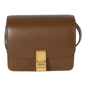 Brown Smooth Leather Small Box Bag