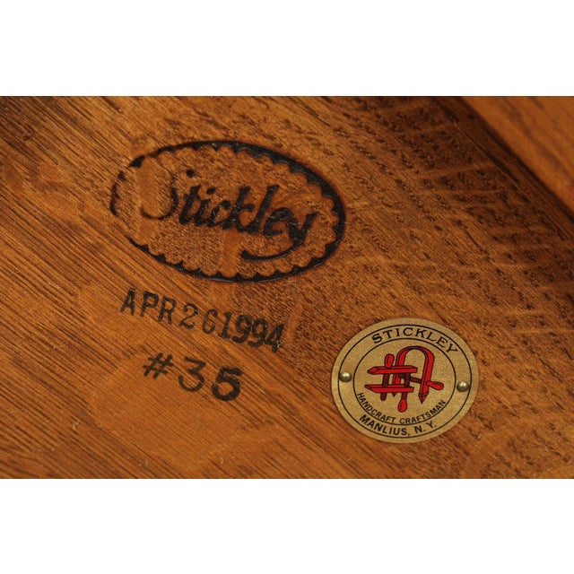 Stickley Mission Collection Oak Round Lamp Table For Sale - Image 11 of 12