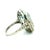 Art Deco 1920s Art Deco Platinum Aquamarine & Diamond Cocktail Ring, Size 6.25 For Sale - Image 3 of 13
