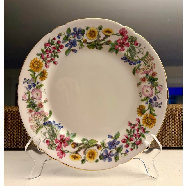 Mid 20th Century Shelley Fine Bone China English Luncheon Plates - Set of 6 For Sale - Image 5 of 14