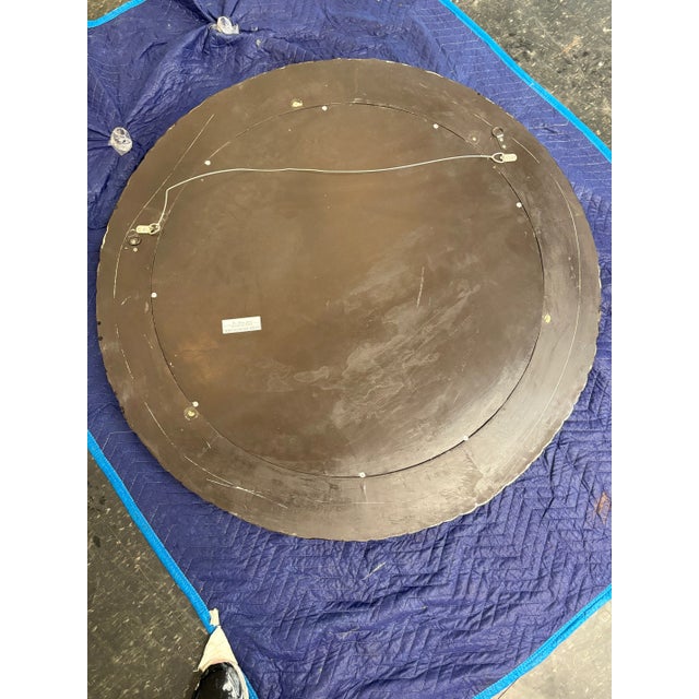 1980s Vintage Large Coconut Shell Round Mirror For Sale - Image 5 of 11