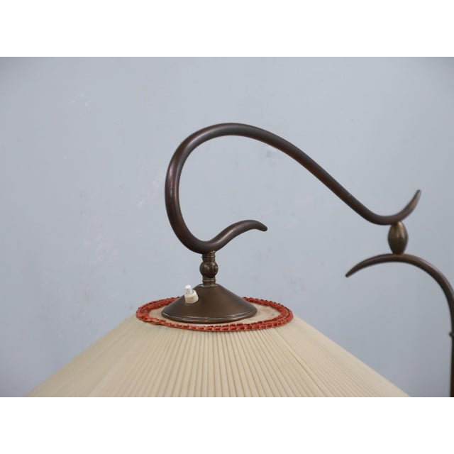 Wood Adjustable Floor Lamp in Brass & Cherry Wood from Osvaldo Borsani, 1950s For Sale - Image 7 of 12