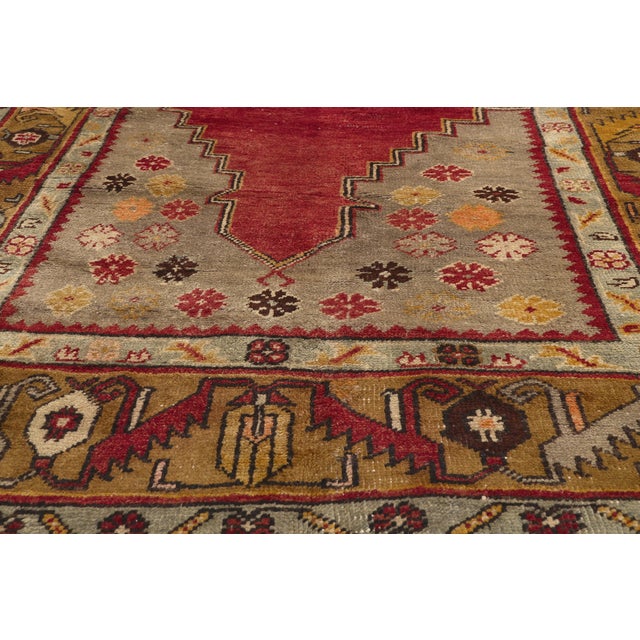 Mid 20th Century Vintage Turkish Oushak Rug, 04'08 X 12'01 For Sale - Image 5 of 10