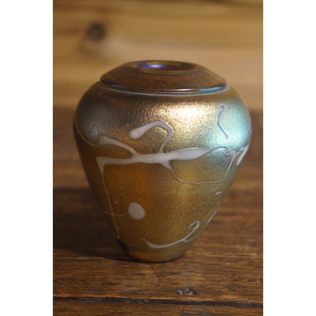 1970s Late 1900s Robert Held Art Glass Iridescent Vase For Sale - Image 5 of 9