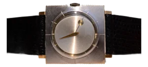 Mid Century Modern White and Yellow Gold Elgin with Movado Dial