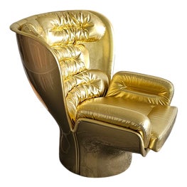 Limited Edition Golden No. 1920 Elda Chair by Joe Colombo for Longhi, Italy For Sale
