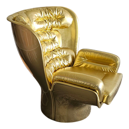 Limited Edition Golden No. 1920 Elda Chair by Joe Colombo for Longhi, Italy