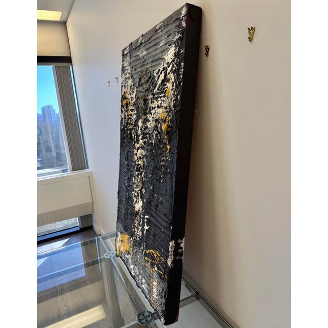 Wood Important Abstract Painting by Vladimir Prodanovich, 48” H X 27” W For Sale - Image 7 of 12