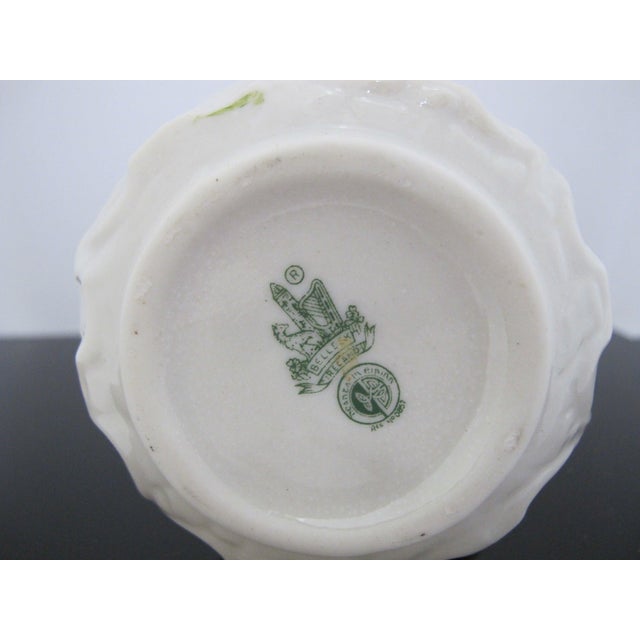 Belleek Double Dolphin Handle Luster Spill Vase 1965-1980 Green 6th Mark For Sale - Image 11 of 11
