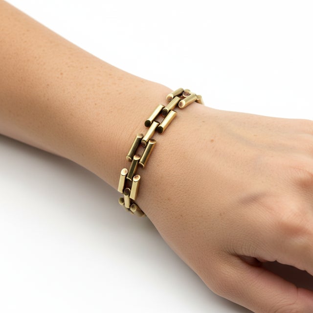 1940s Retro 14k Gold Tiffany & Co. Small Tank Line Bracelet For Sale - Image 10 of 10
