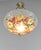 Art Deco French Art Deco Pendant Light by Loys Lucha 1930s - Pink Enameled Floral Bowl For Sale - Image 3 of 13