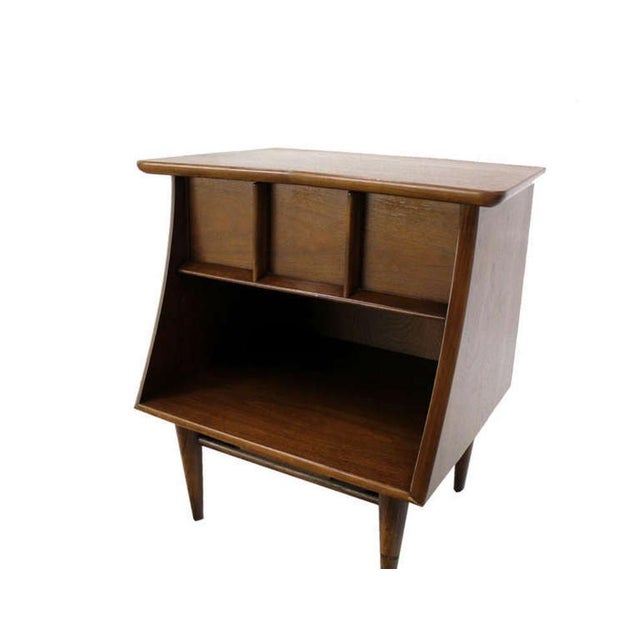 Pair of Danish Mid Century Modern One Drawer Walnut End Tables NightStands MINT!