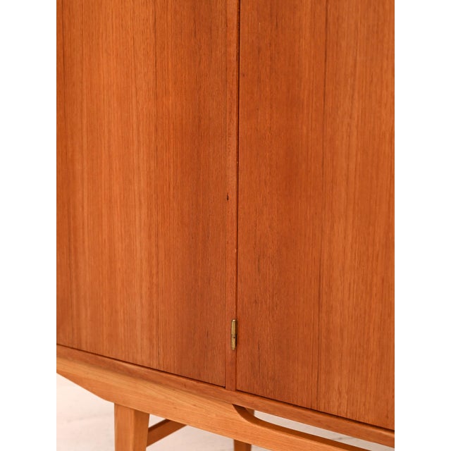 Brown Scandinavian Teak Highboard, 1950s-1960s For Sale - Image 8 of 10
