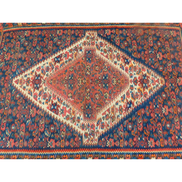 Antique Persian Senneh Kilim. 3'10"x 4'10" For Sale - Image 9 of 12
