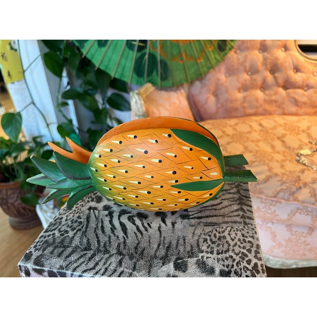 Wooden Painted Pineapple Napkin Holder/Kitchen Accessory For Sale - Image 4 of 8