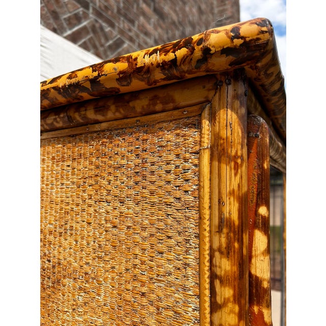 Antique Bamboo Display Cabinet For Sale - Image 9 of 18