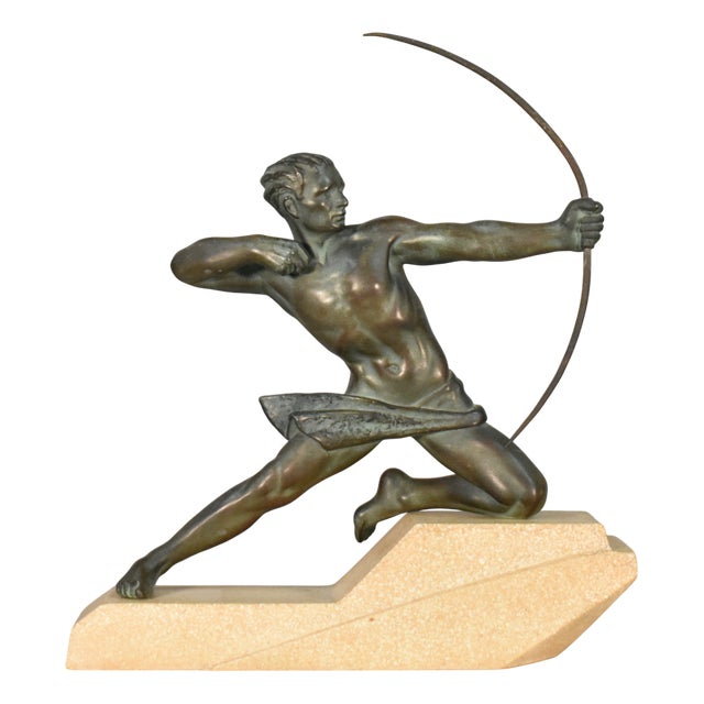 Art Deco Sculpture the Archer Hercules by Max Le Verrier, 1920s For Sale