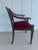 Wood c.1900 Hepplewhite Style Mahogany Armchair With Red Velvet Seat – Lattice Back Accent Chai For Sale - Image 7 of 12