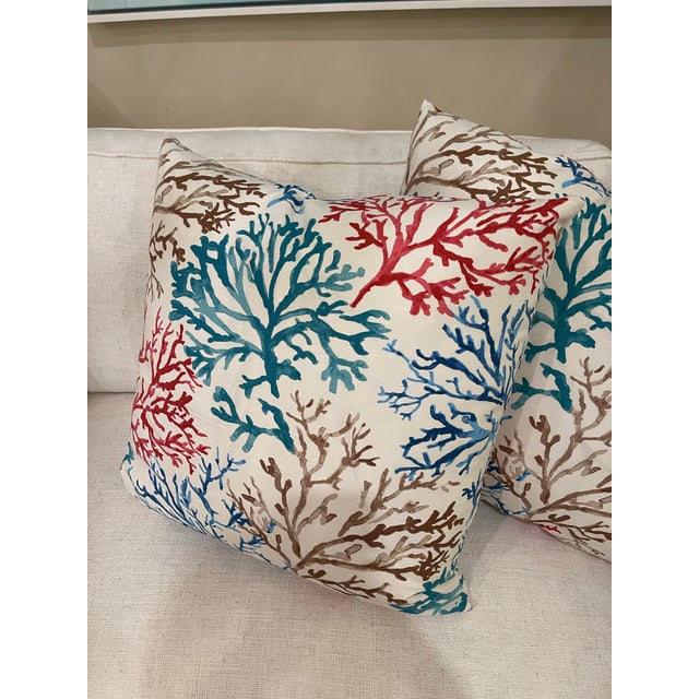 Pair of Custom Coral Reef Pillows For Sale - Image 4 of 6