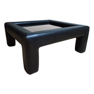 Black Leather with Smoked Glass Coffee or Side Table from de Sede, Switzerland, 1980s For Sale