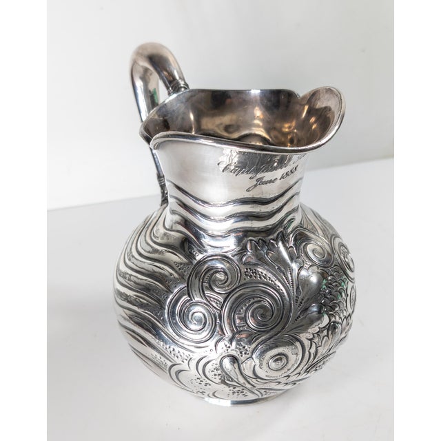Japanese 19th Century American Meriden Silverplate Pitcher Presented to Captain James Seaman For Sale - Image 3 of 14