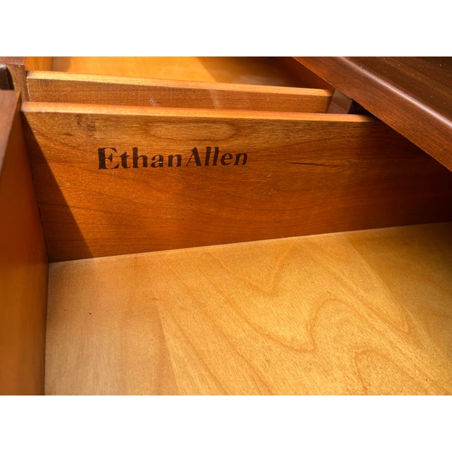 Brown 1980s Ethan Allen Georgian Court Cherry Bedroom Clothing Armoire Wardobe For Sale - Image 8 of 12