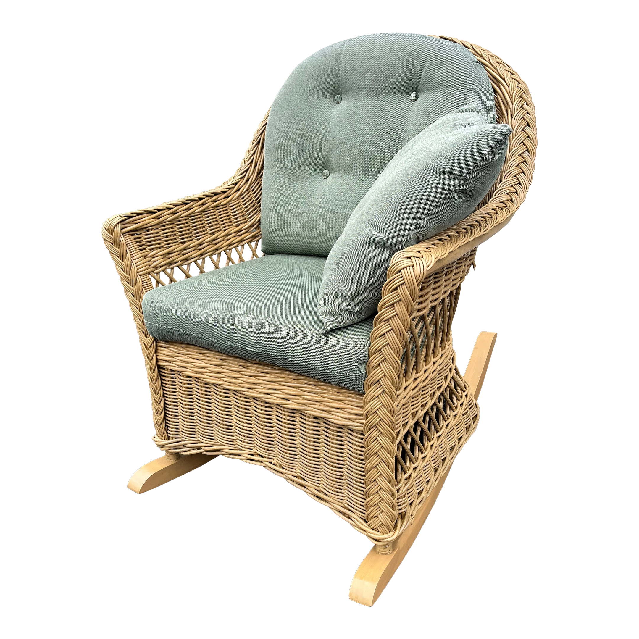 Lexington Casual Braided Woven Coastal Rattan Rocking Chair With