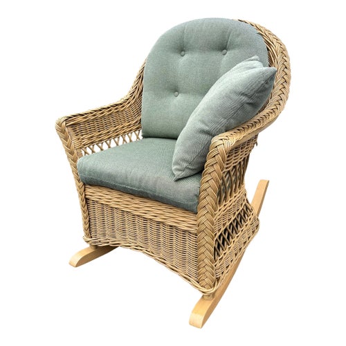 Lexington Casual Braided Woven Coastal Rattan Rocking Chair With