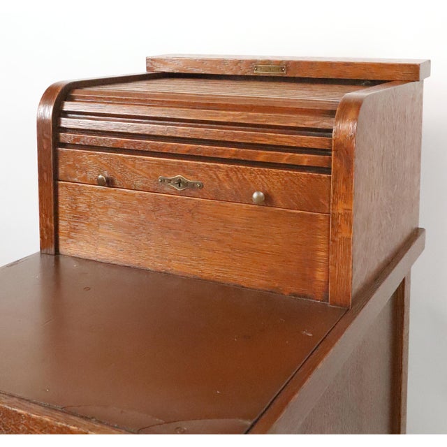 Antique the McCaskey Register Co. Quarter Sawn Oak File Cabinet For Sale - Image 4 of 15