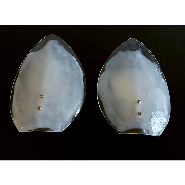 Large Vintage Murano Glass Leaf Sconces, 1970s, Set of 2 For Sale - Image 16 of 18