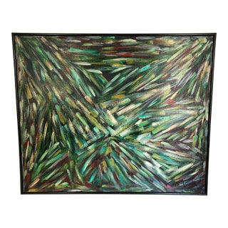 Emerald Symphony Original Abstract Oil Painting by Monique Nichols For Sale
