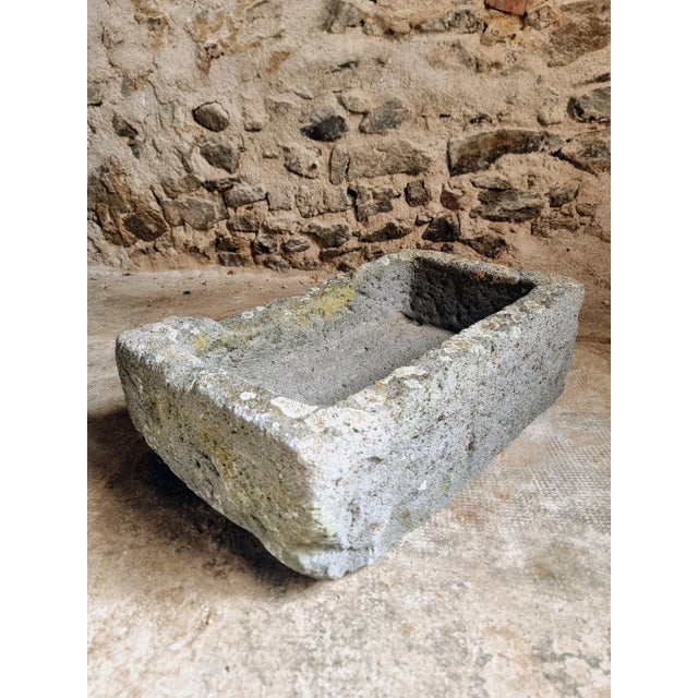 Gray Antique French Volcanic Stone Trough, 18th Century For Sale - Image 8 of 13