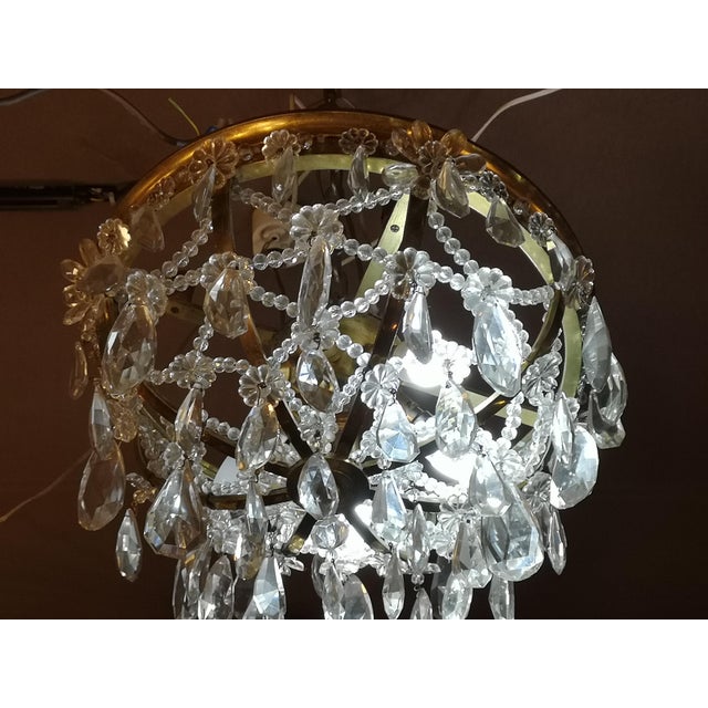 Vintage Crystal Light Fixture, 1950s For Sale - Image 13 of 16