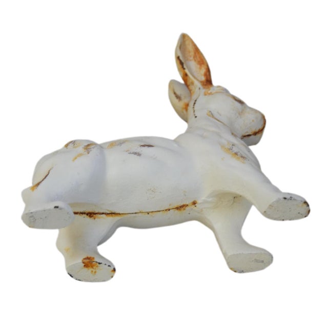 Mid 20th Century Vintage Cast Iron Rabbit Hare Statue Door Stop Figure For Sale - Image 5 of 6