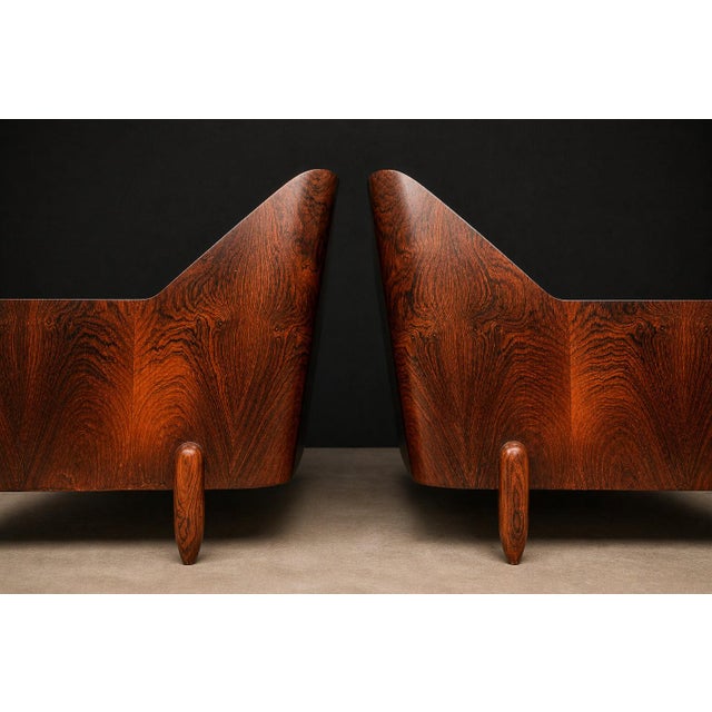 Pair of Brazilian Modern Armchairs in Rosewood & Ivory Mohair, Jd Moveis, 1960s For Sale - Image 17 of 17