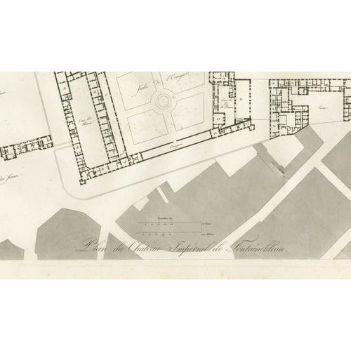 Antique Architectural Plan of Château De Fontainebleau, Napoleon Residence, 1803 For Sale - Image 4 of 10