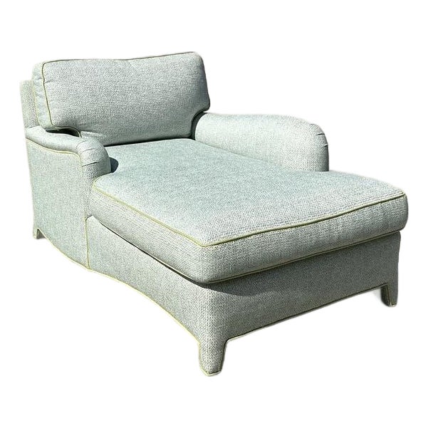 Vintage Contrast Welt Chaise Lounge For Sale